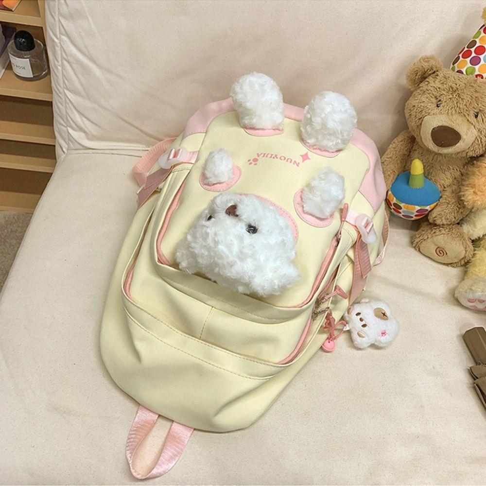 Cute Plush Bear Backpack Sweet Rucksack Fashion Student School Bag Junior High School