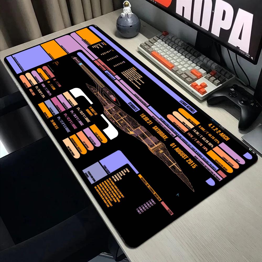 Large Starship Blueprint Pad Desk Pad Mouse Pad Gamer Computer Cabinet Star Trek Game Office Accessories Keyboard Anime Extended