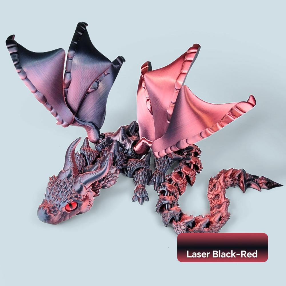3D Printed Dragon Ornament Stress Relief Articulated Dragon Figurine With Wings Flexible Realistic Dragon Sculpture Home Decor