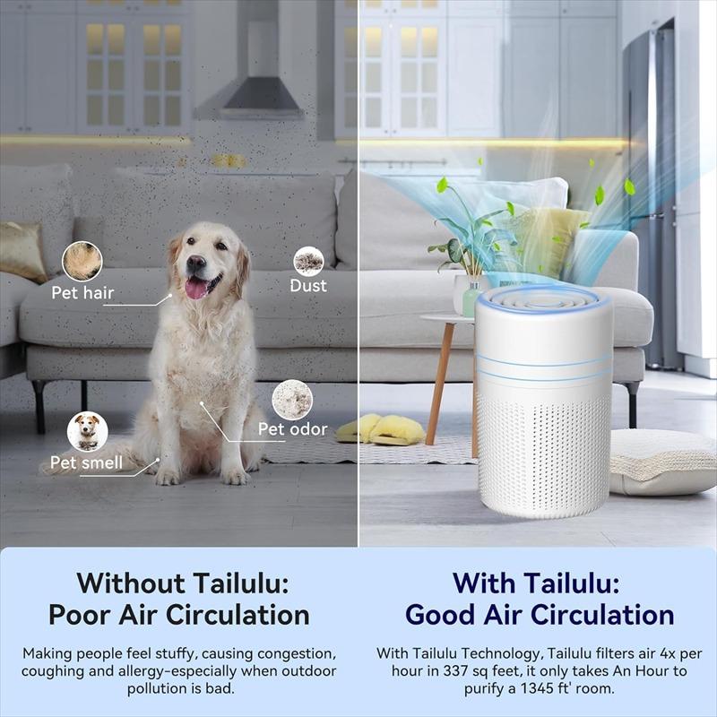 Mini přenosná čistička vzduchu, tichý vzduchový filtr, automatické monitorování kvality ovzduší, germicidní asistent pro obývací pokoj, domácí mazlíčky a kouř