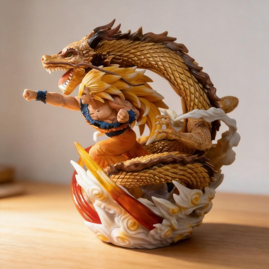 Dragon Ball Figure Peripheral Model Super Saiyan 3 Explosion Dragon Fist Goku Figure Decoration Wholesale 29cm