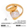 Youthway AAA Shiny Zirconia Metal Rings For Gift Stainless Steel Waterpoor Finer Jewelry Geometric Adjustable Open Rings