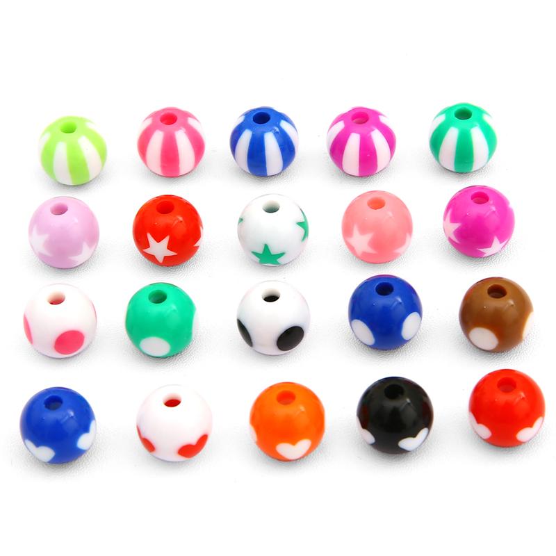 530Pcs Acrylic Beads Colored Balls Loose Spacer Beads For Diy Jewelry Finding Making