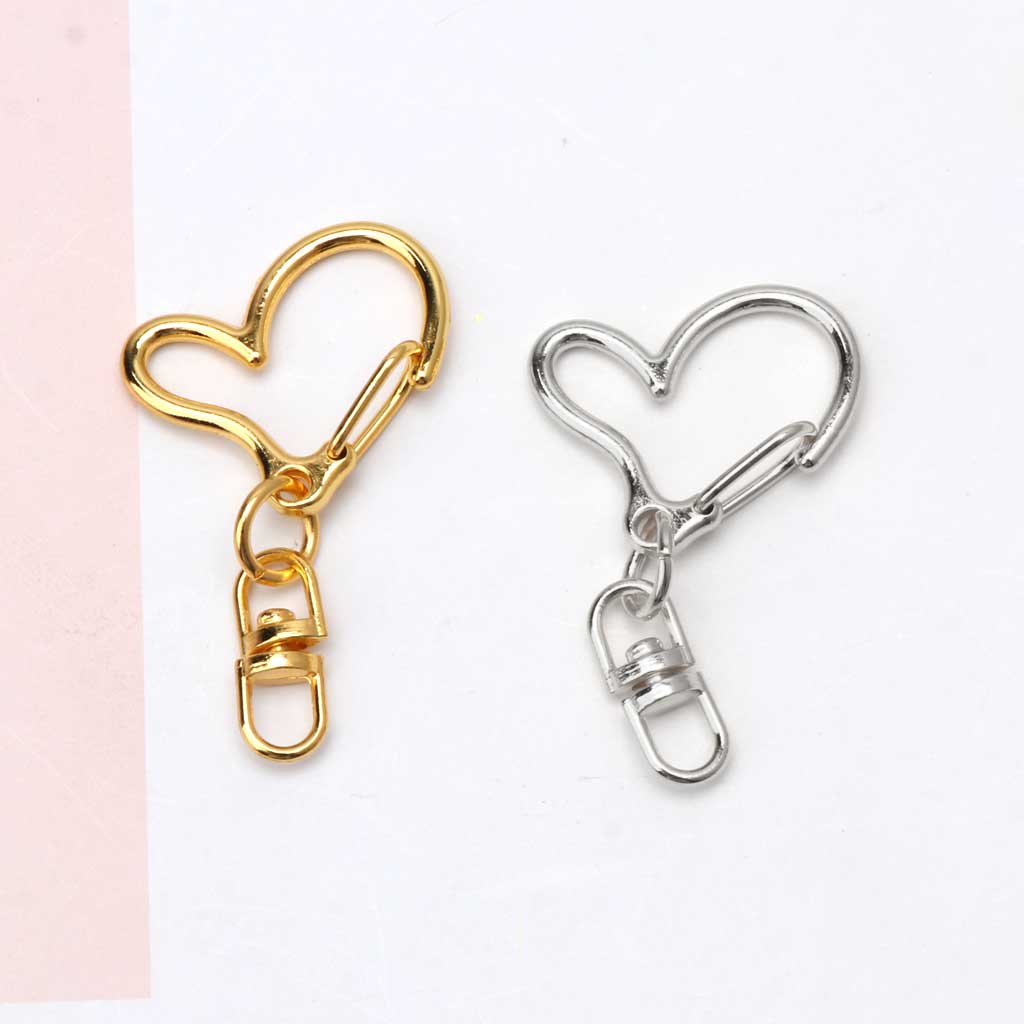 10 Pcs Swivel Clasps Metal Heart Keychain Lobster Clasp Snap Hook for DIY Making