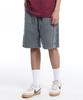 CREAM SODA LAB Washed Logo Embroidered Front Cut Shorts Gray