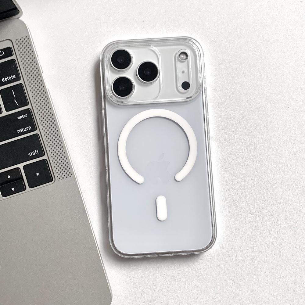 

Simple Plain Color Transparent Magnet Case For iPhone 17 Air 16 15 14 13 12 Pro Max Plus Ultra Thin Crystal Hard PC Armor Cover iPhone17 чистий