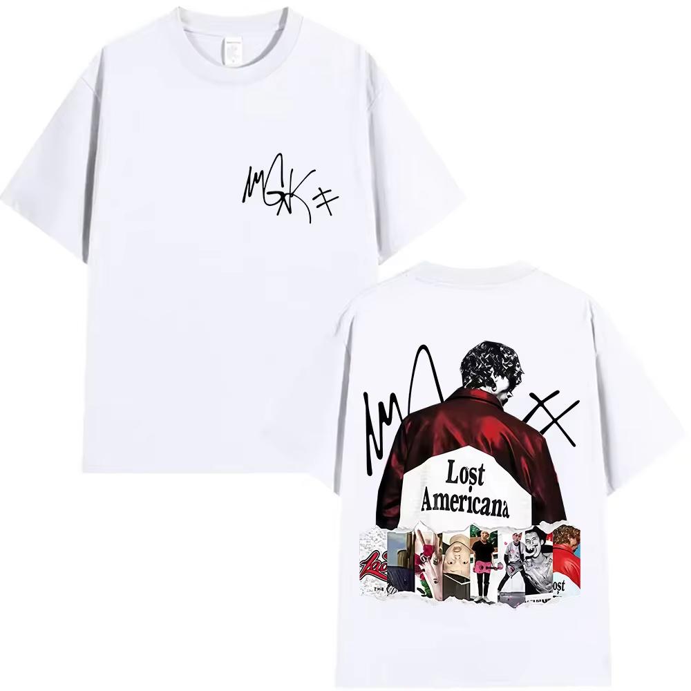 Rapper MGK Lost Americana Tour Album 2025 Merch T Shirt Men Women Hip Hop Pop Music T-shirts Summer O-Neck Short Sleeve T Shirts