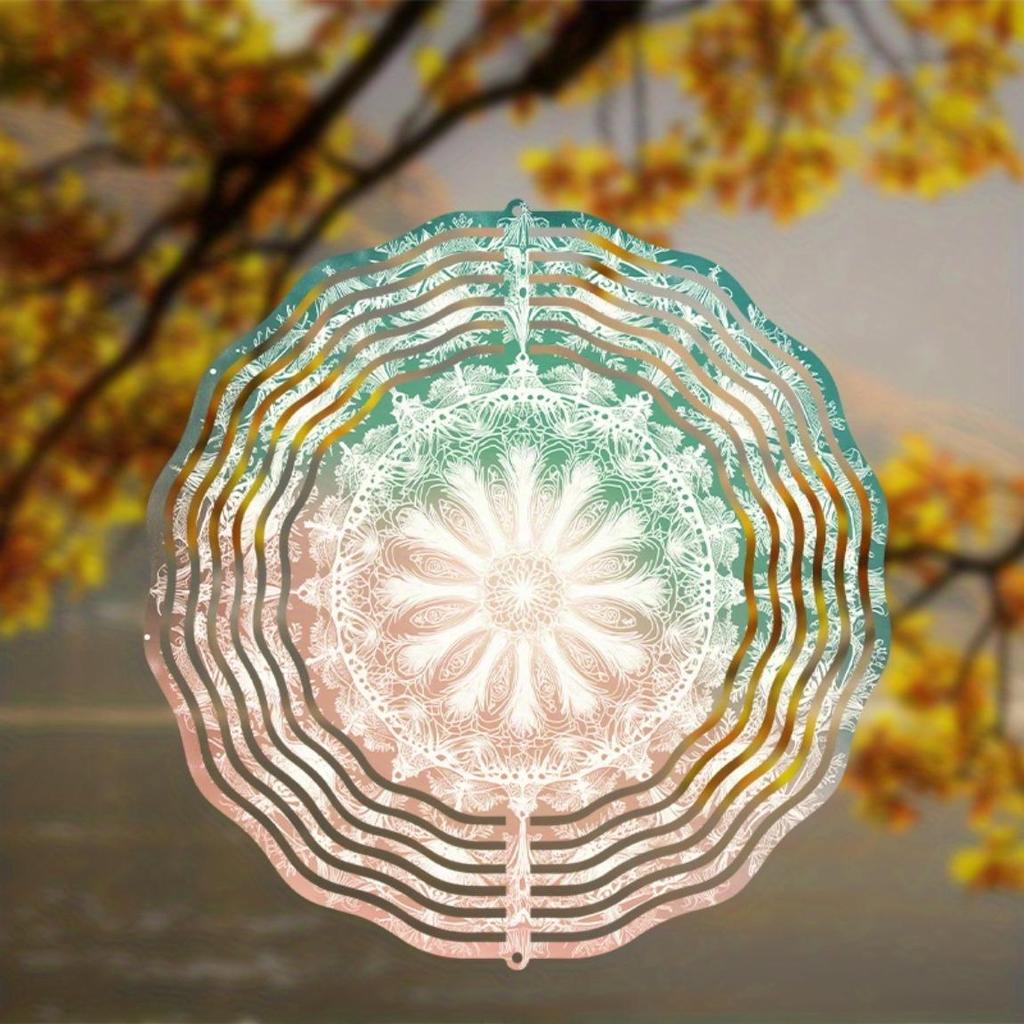 360 Degree Rotating Metal Wind Chime 25.4 Inch Garden Decor for All Seasons No Electricity Needed Outdoor Hanging Ornament