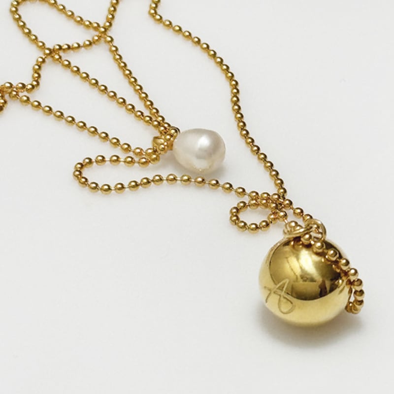 August Harmony 925silver A-Ball chain Necklace / 2color