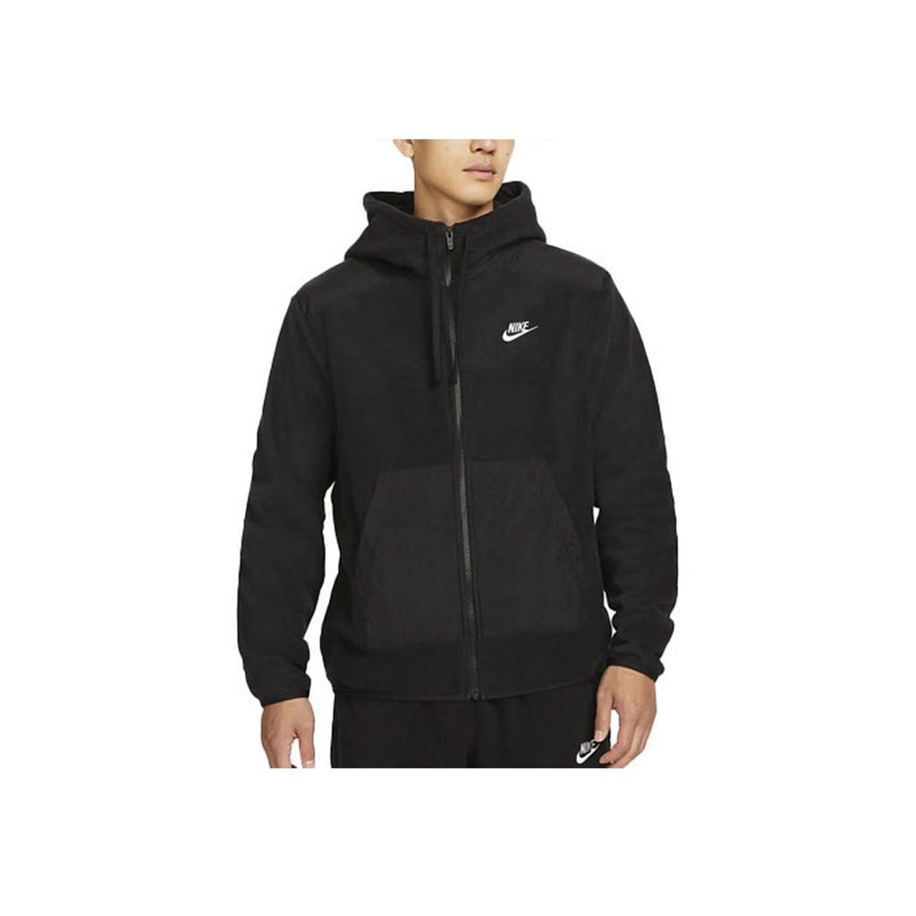 Nike Sportswear Style Essentials+ Logo Embroidered Velour Hooded Jacket Men Jackets Black DD4883-010