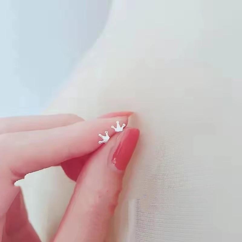 Korean Mini Small Heart Stars Stud Earrings For Women Student Teen Simple Tiny Minimalist Silver Color Ear Piercing Jewelry