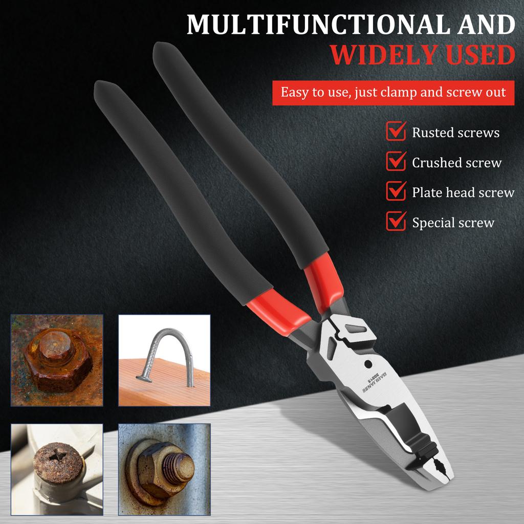 6/9In Screw Extractor Pliers Efficiently Remove Stripped Screws Wire Stripper Pliers with Nonslip Handle Damaged Screw Extractor