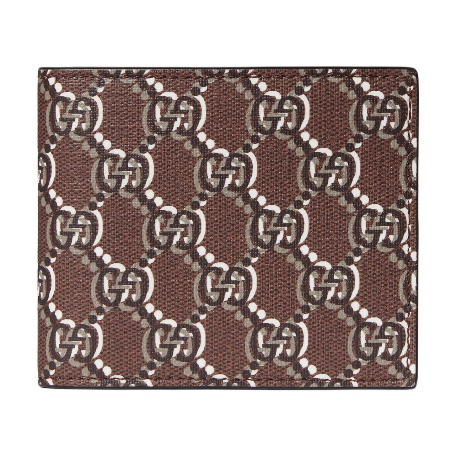 

Gucci GG Dot Canvas Bi-Fold Wallet, Brown Monogram with Dot Pattern, Men Short Wallet for Daily Use 802019-FADUN-8649 Shopping Bag Set(Basic Set+Shopping Bag)