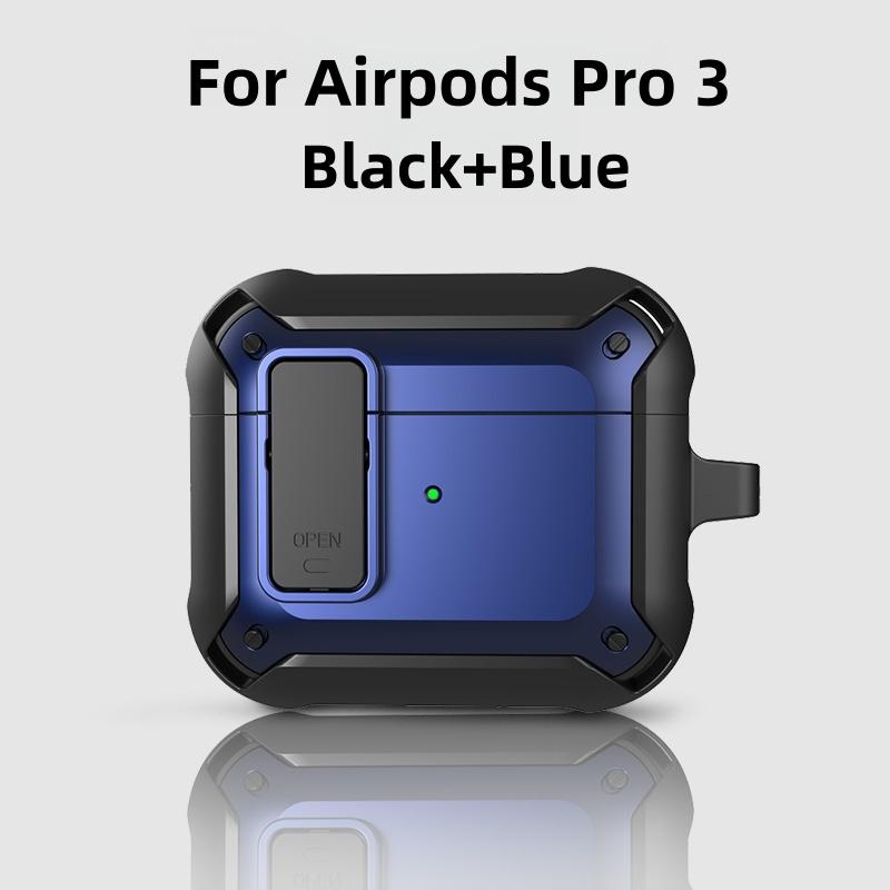 Case for Airpods Pro 3 (2025) Secure Lock Clip Full Shockproof Protective Case with Cleaning Kit Lanyard for Apple AirPods Pro 3