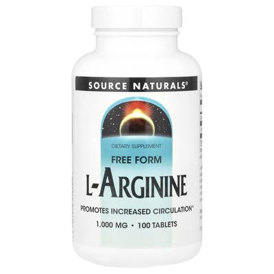 L-Arginin, Fri form, 1000 mg, 100 tabletter