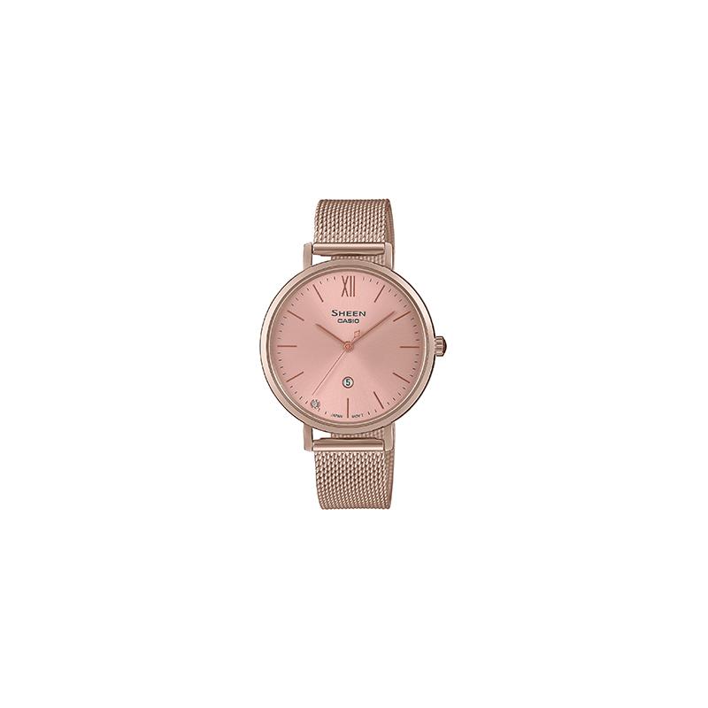 

Casio SHEEN minimalist fresh fashion business quartz movement stainless steel strap Japanese and Korean watch women s watch blue dial SHE-4539CM-4AUPR синий