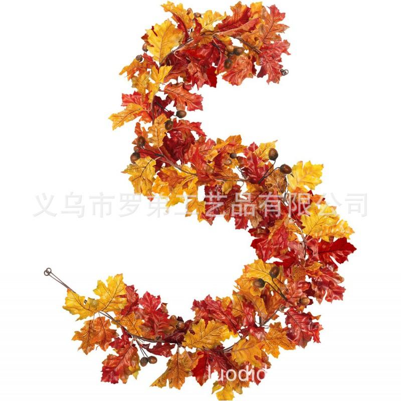 Harvest Wreath With Pumpkins Berries Vine Circle Halloween Thanksgiving Door Decor