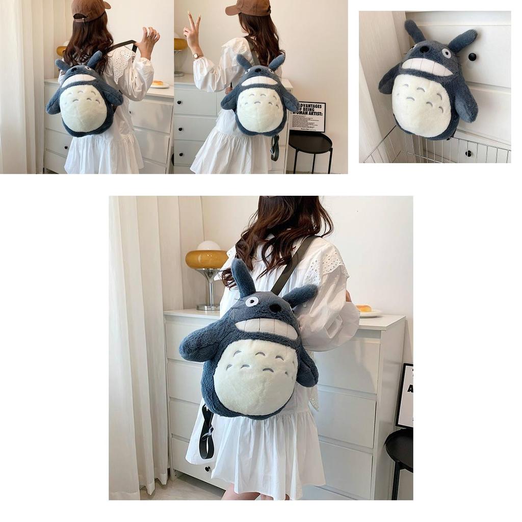 Cute Plush Cartoon Backpack For Girls, Large Size With Lovely Double-shoulder Dragon Cat Design