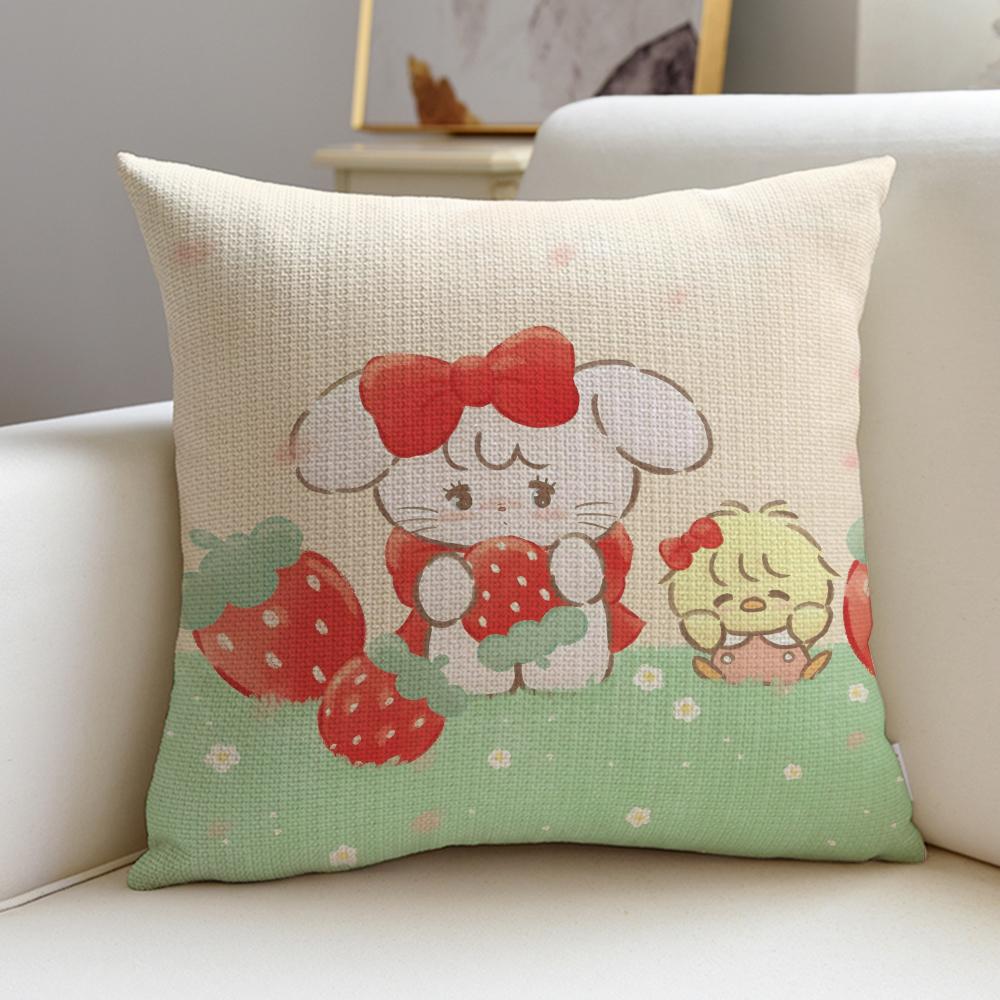 Cute MmikkoS Cushion Cover Breathable and skinfriendly linen pillowcase square removable and washable cushion