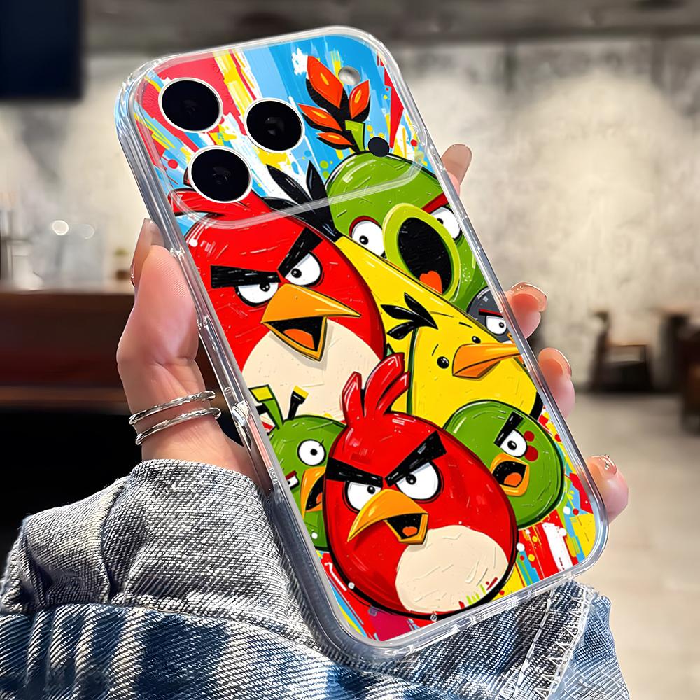 A-angry Birds Phone Case For IPhone 17 16 Pro Max 15 14 13 11 12 Mini Xs X Xr 7 8 Plus Se Transparent Cover