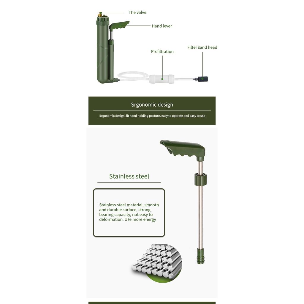 Wasserfilter für den Außenbereich, Umkehrosmose-Reiniger, für Reisen, Camping und Wandern