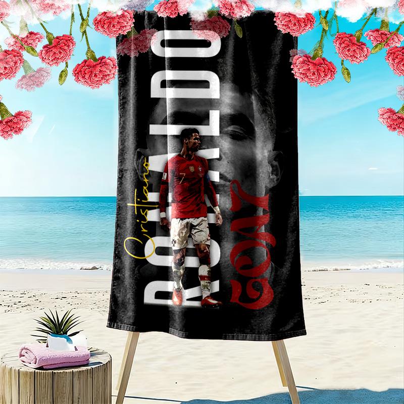 Asciugamano da Spiaggia con Stampa C Ronaldo, Asciugamano Grande Morbido ad Asciugatura Rapida per Spiaggia Campeggio Nuoto