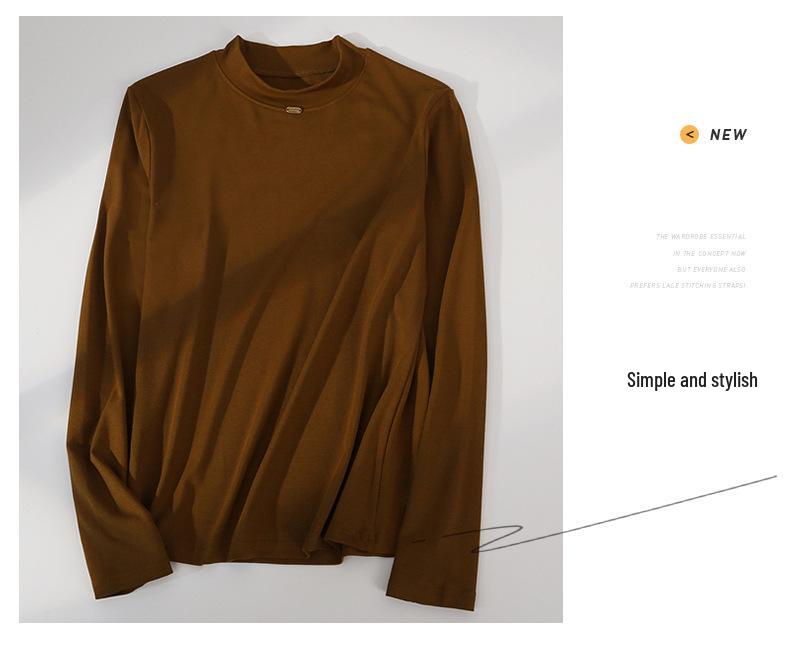 Cozy Autumn/Winter Slimming Base Layer Shirt - Skin-Friendly, Comfortable, and Warm Round Neck Top