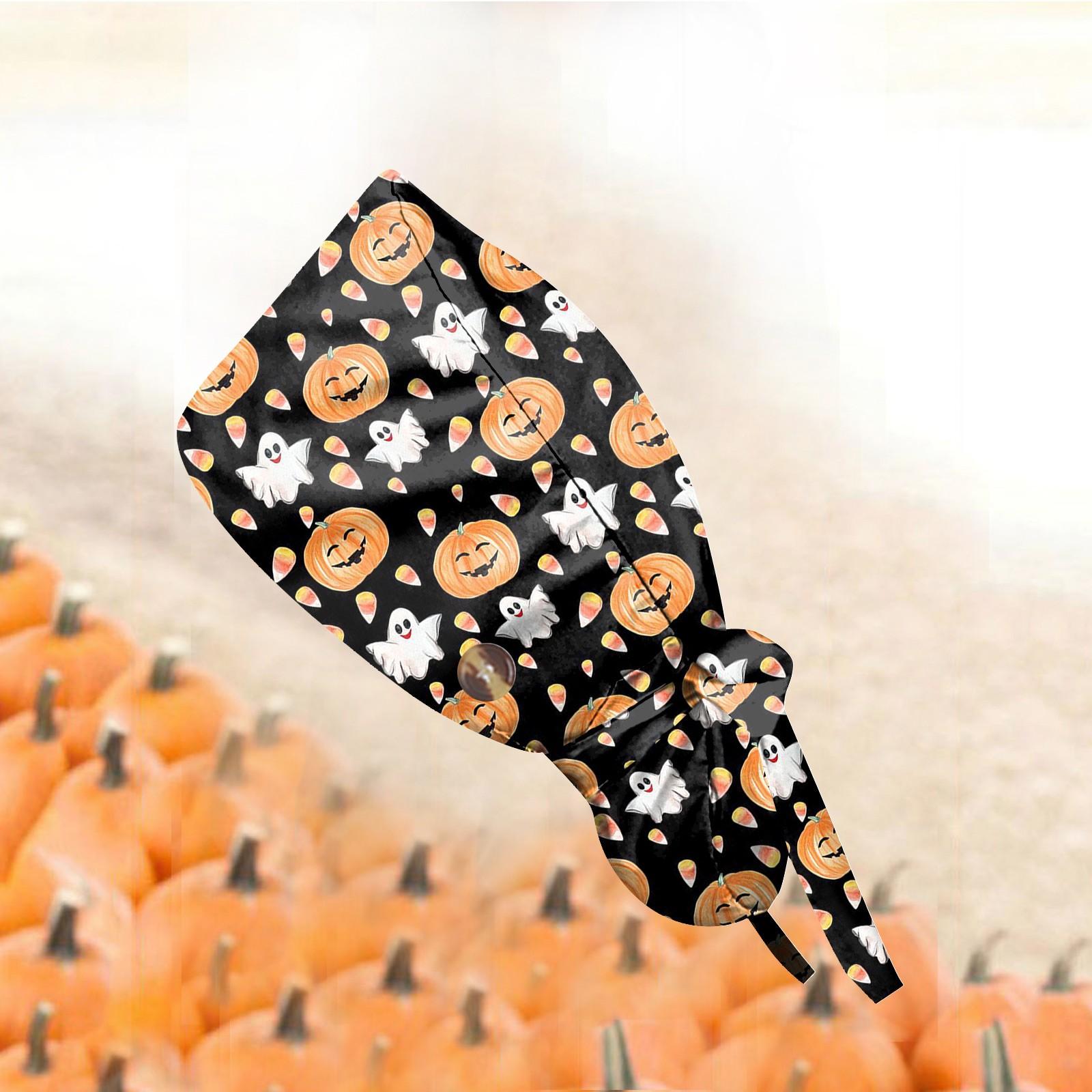 

Модная рабочая кепка с принтом на Хэллоуин, повседневная женская кепка с хвостиком, кепка с постиранной резинкой, кепка Baotou One Size чёрный