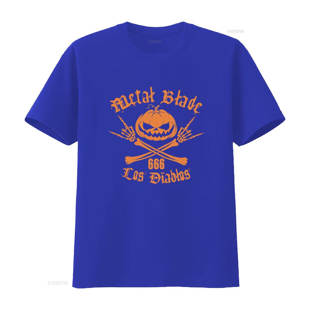 Los Diablos By Metal Blade Records Halloween Totenkopf Knochen T-Shirt vintage Gewaschen Weich Bequem Leicht für Männer Dehnbar