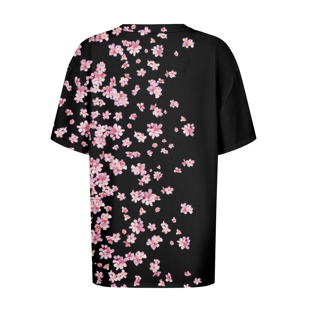 Camisetas Estampadas da Moda Para Mulheres Verão Tops de Manga Curta Blusa Solta com Decote Scoop