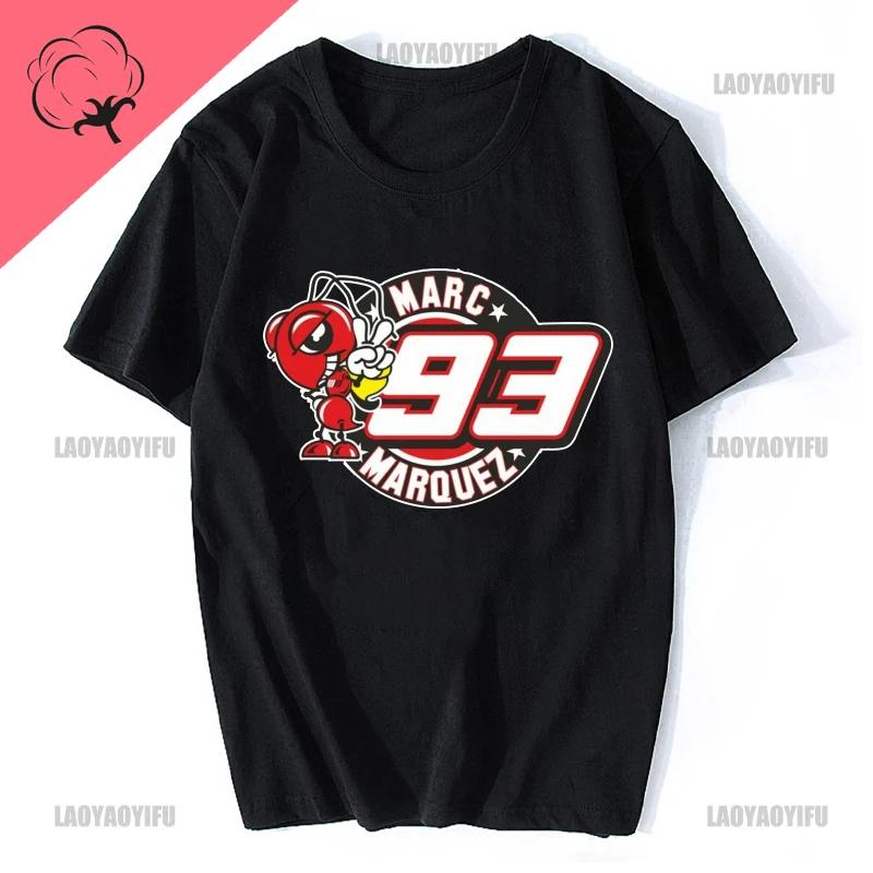 Cool Red Ant From Marquez Logo T-Shirts Men Women Marquez Motorcycle Racing Game 93  Short Sleeve Adult Clothing