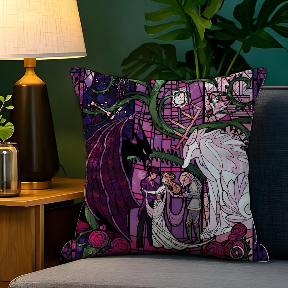 Fantasy Novel AA Court of Thorns and Roses Pillow Case Natural Linen Pillow Case DoubleSided Decor Sofa Pillowcase Home Decor