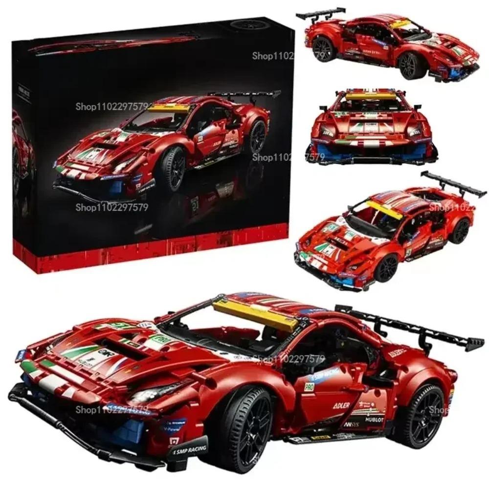 1684PCS Technical 488 GTE Champion GT Performance 1:8 Scale Racing Car Model Building Kits Sport Car Toy 42125 Collectible Decor