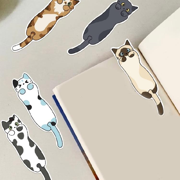 30Pcs Kitten Shape Bookmarks Paper Bookmarks Book Page Marker Portable Reading Aid for Book Lover Teacher Student