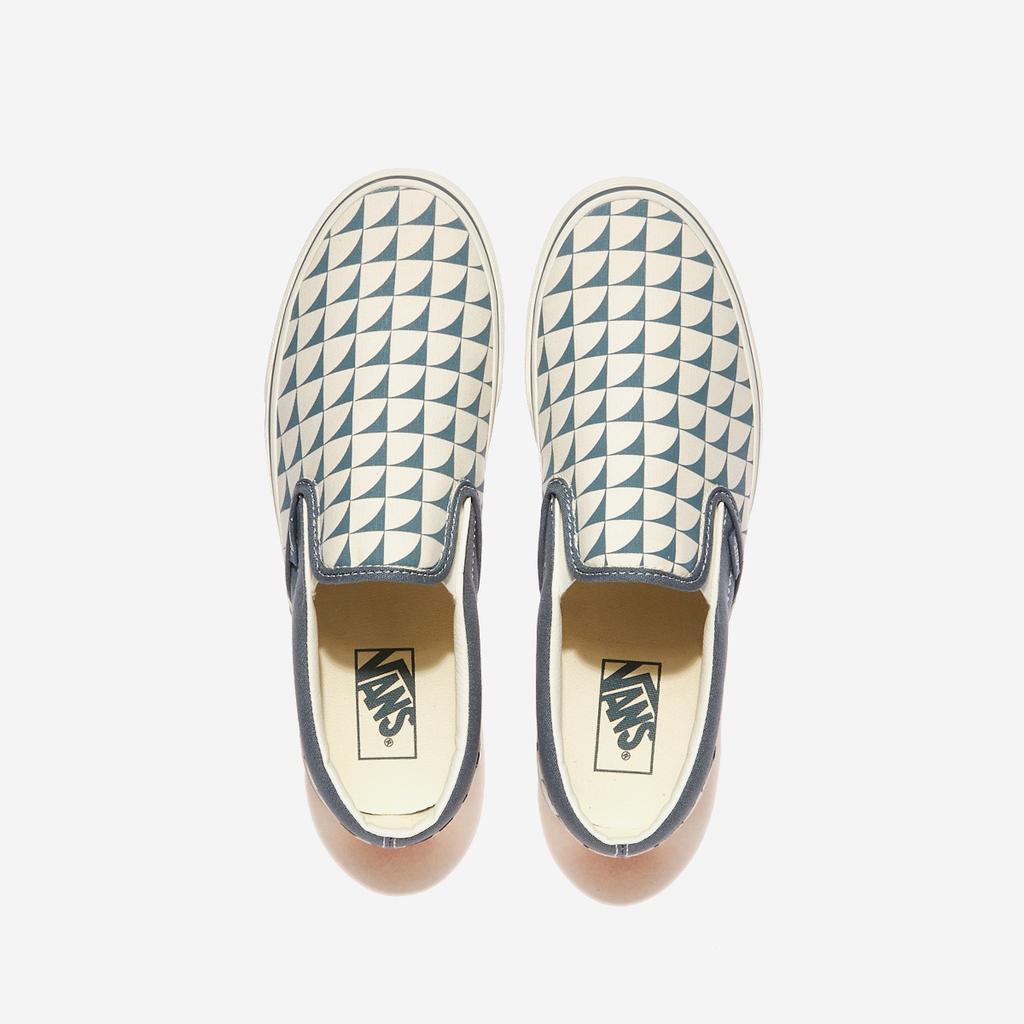 [Vans] Classic Slip-On - Checkerboard Blue/Marshmallow, VN000CT57Z2, 1010110088, Popular Korean Shoes