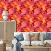 Ink Red, Peach and Coral Wallpaper 50x1000