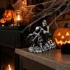 Creative Skeleton Figurine Halloween Party Skull Desktop Ornament Decorative Craftwork Motorcycle Rider Design for Home Office Display