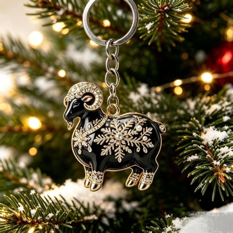 1Pcs 2D Goat Acrylic Pendants Cute Animal Hanging Ornament for Christmas Party Backpack Zipper Charm Accessory