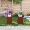Plant Stand 2 Pcs Rust Colored 24 X 24 X 35 Cm Weatherproof Steel