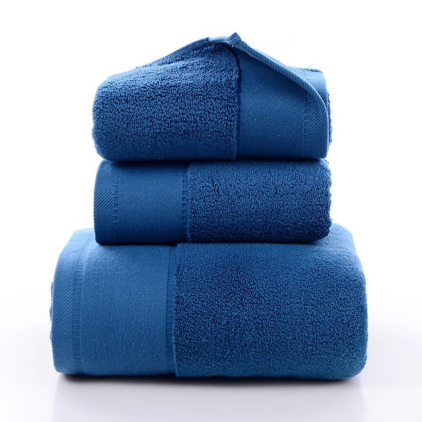 100% Cotton Face Towel Thick Jacquard Solid Color Quick-Dry Bath Towels Set Home Bathroom Hotel Adults Toalla Toalha De Banho