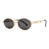 Metal oval sunglasses women's sunscreen advanced Hong Kong style concave sunglasses old money style sunglasses