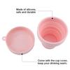Foldable Portable Lightweight Silicone Cup with Cover for Water Coffee(Pink)