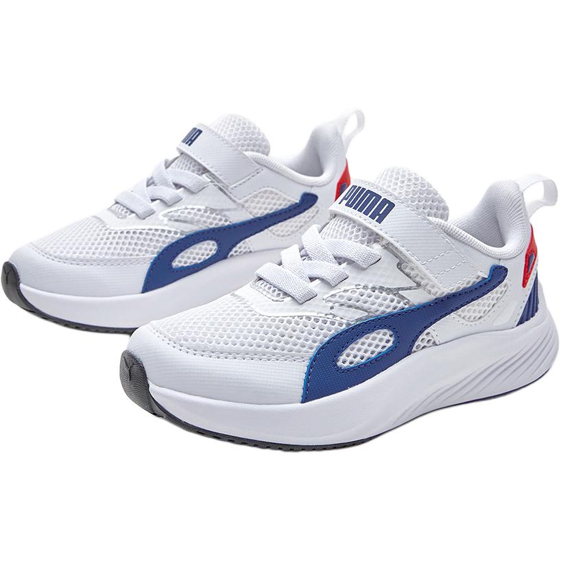 Puma Pounce Lite Om Ac+ Ps Comfortable Low-Top Running Shoes Kids Sneakers White Blue 404326-02