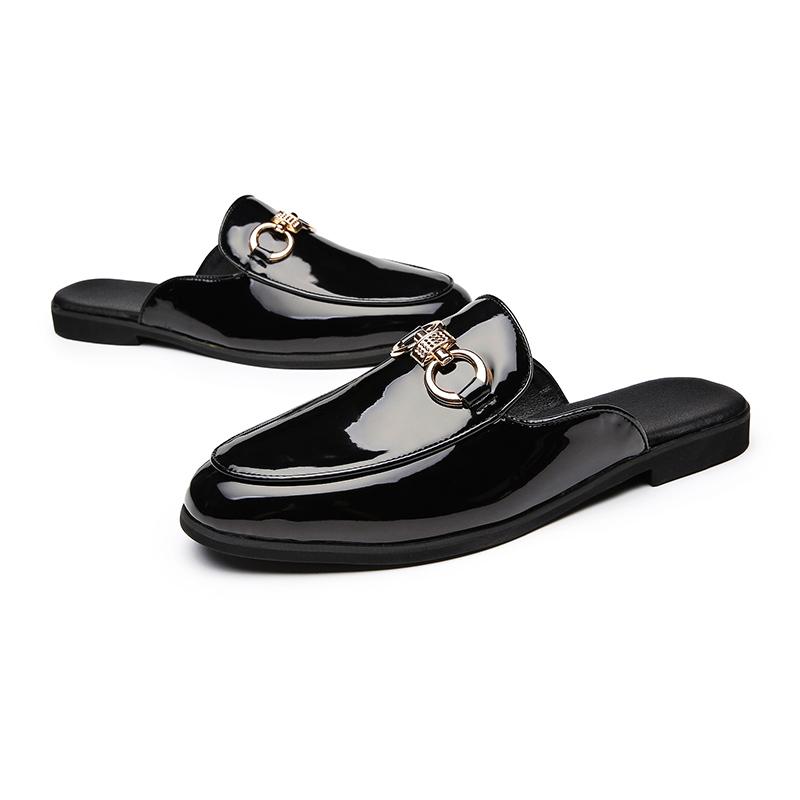 Luxury Brand Designer Summer Men Casual Breathable Leather Business Slippers Male Half Shoes Comfortable Mules Moccasin Loafers