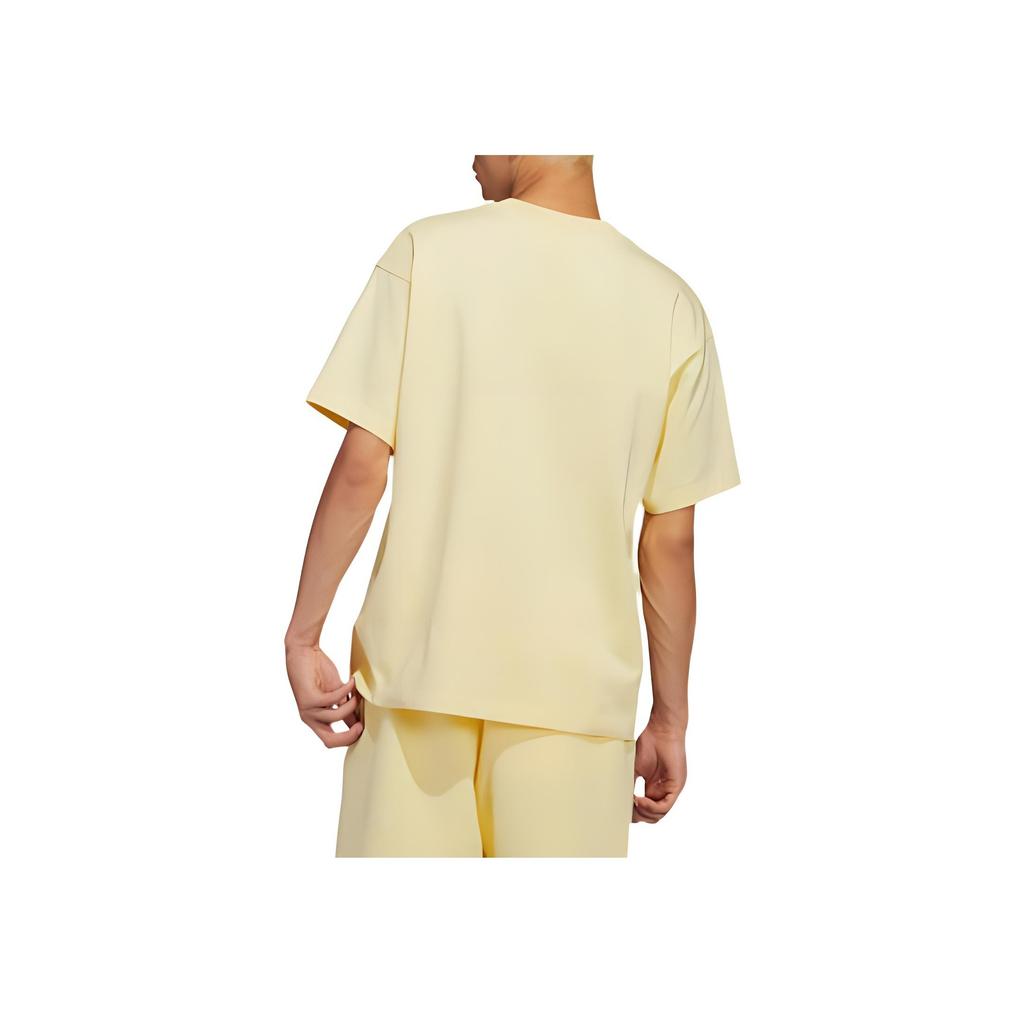 Adidas Originals X Pharrell Williams Solid Logo Print Short Sleeve T-Shirt Unisex Tops Yellow H47003