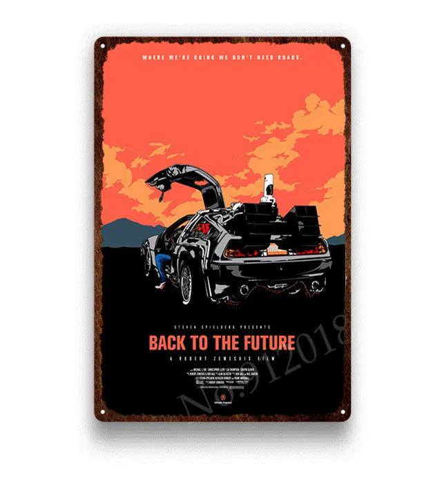 Back To The Future Poster Metal Tin Sign Vintage Home Decor Movie Wall Sticker Metal Plaque Retro Iron Painting Room Decor 30x40