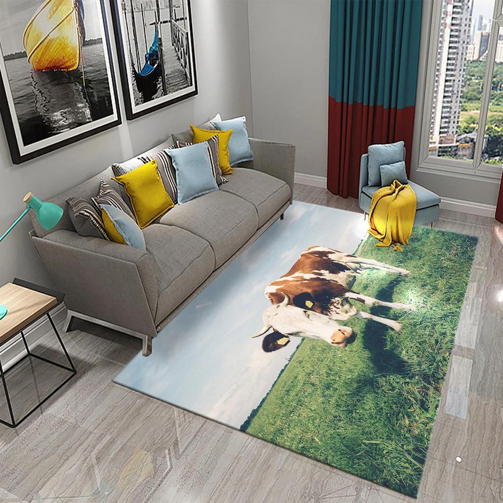 Dairy Cow Carpet Farm Animal Fresh Milk Rug Bathroom Kitchen Non-Slip Doormat Entrance Door Mat Living Room Bedroom Decor Carpet