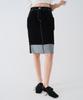 CENTAUR.KR Turn-Up Washed Velvet Skirt_Navy
