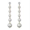 S925 Silver Needle Fashion Temperament European and American Light Luxury Long Pearl Zircon Earrings Women's Trend Fringed Stud Earrings