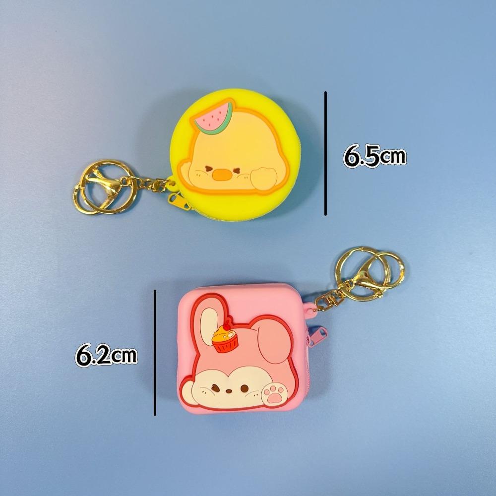 Cute Silicone Coin Purses Zipper Small Pendant Keychains Pouch Portable Cartoon Item Bag Female